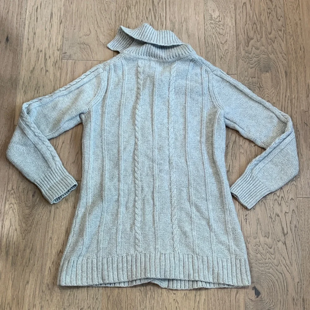 Eddie Bauer Cream Cable Knit Button Cardigan Wool/Alpaca Size Medium - Picture 9 of 9